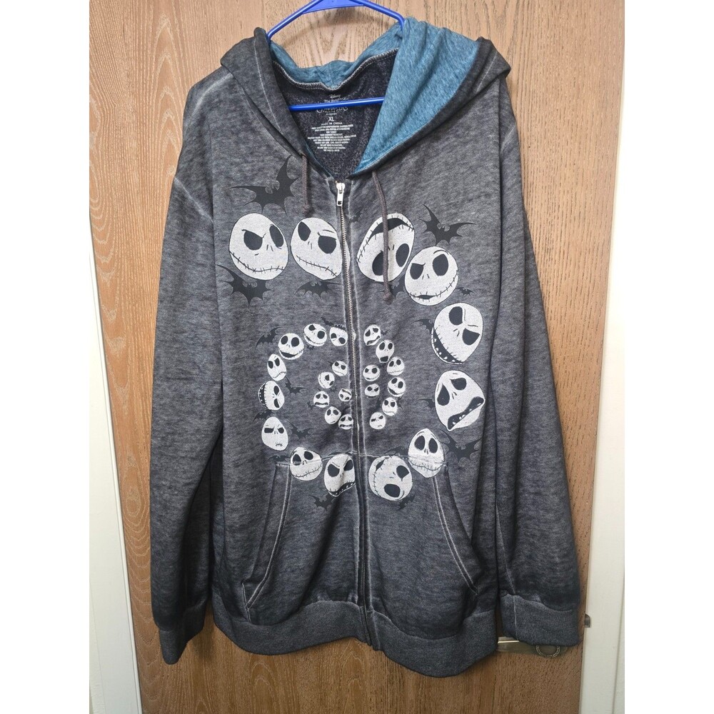 The Nightmare Before Christmas Jack Face Long Sleeves Zipper Hoodie xl